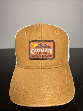 Carhartt Outdoor Explorer Trucker Hat Brown White Mesh SnapBack Adjustable Cap